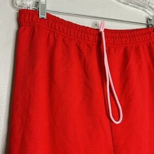 Solid baggy oversized streetwear sweatpants joggers women’s medium red nwot